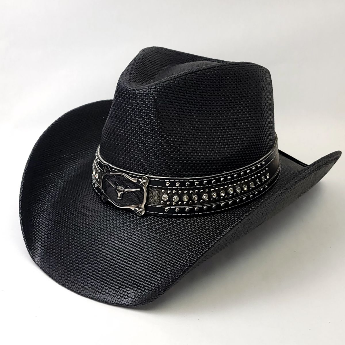 Natural Straw Cowboy Hat - ST130BK, Black