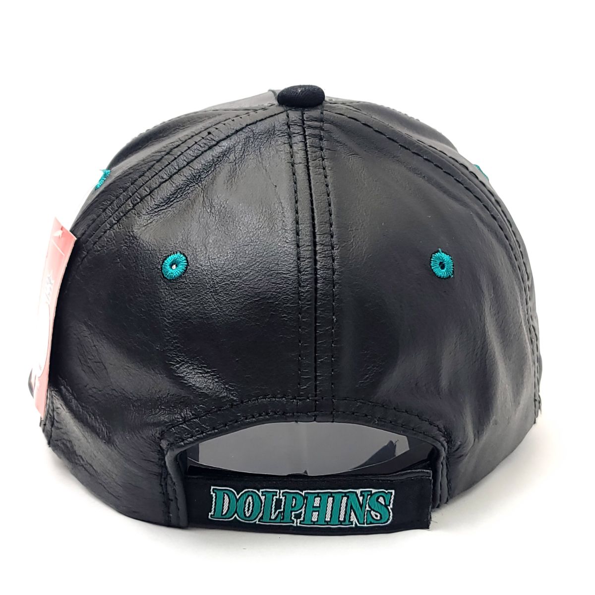 Miami Dolphins - Leather, Black, Adjustable