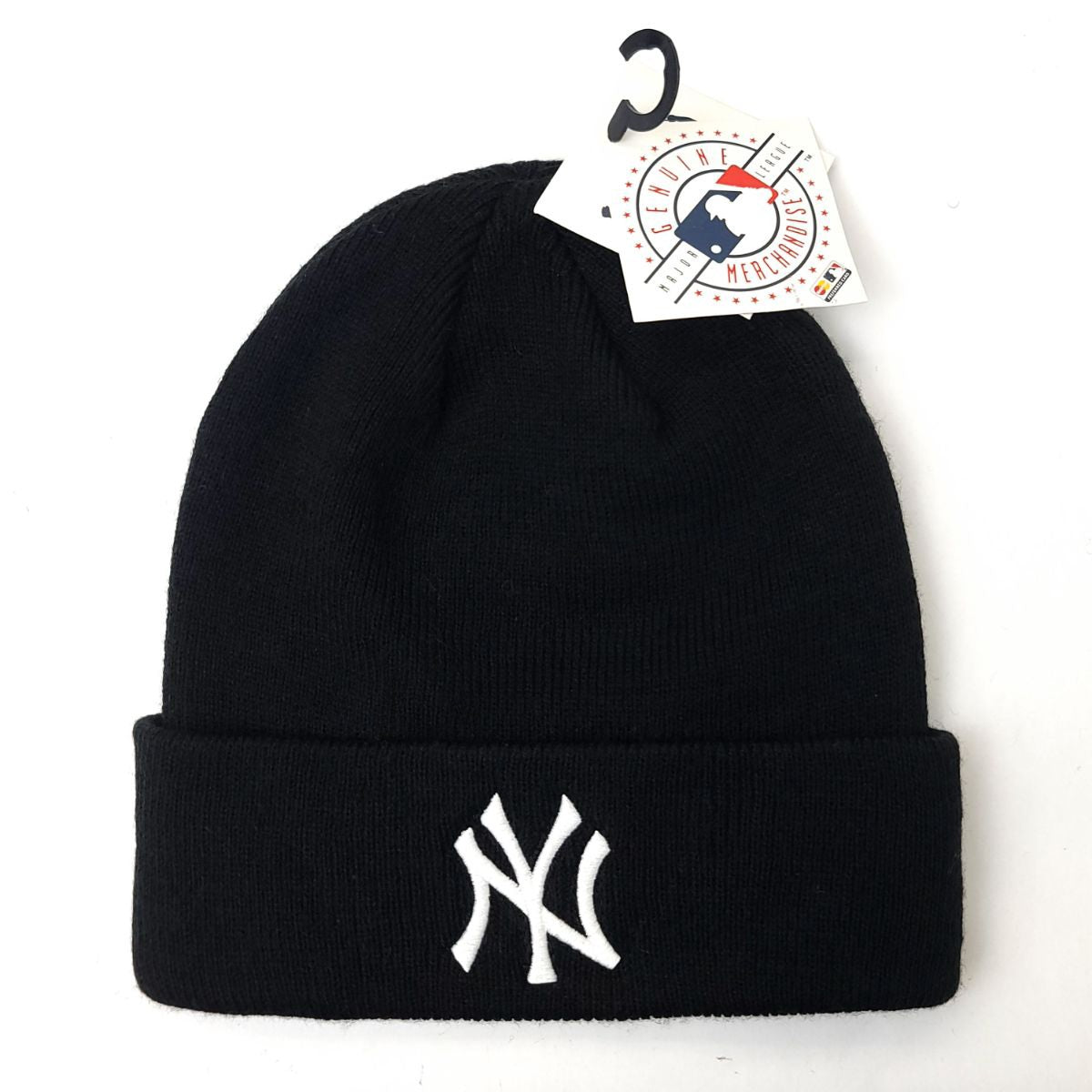 New York Yankees Knit Toque - BS, Cuff, Black with White Logo