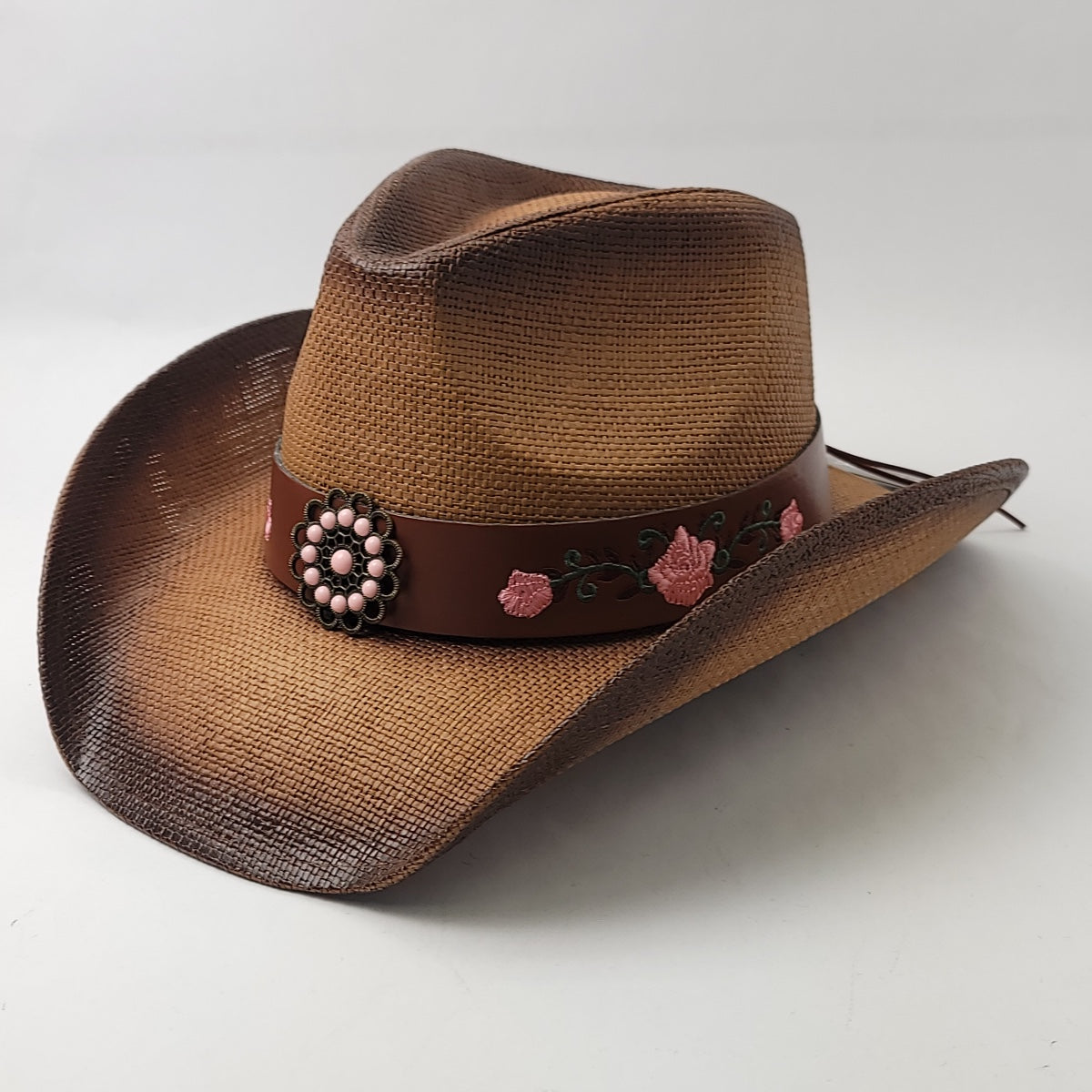 Natural Straw Cowboy Hat - ST129BR, Brown