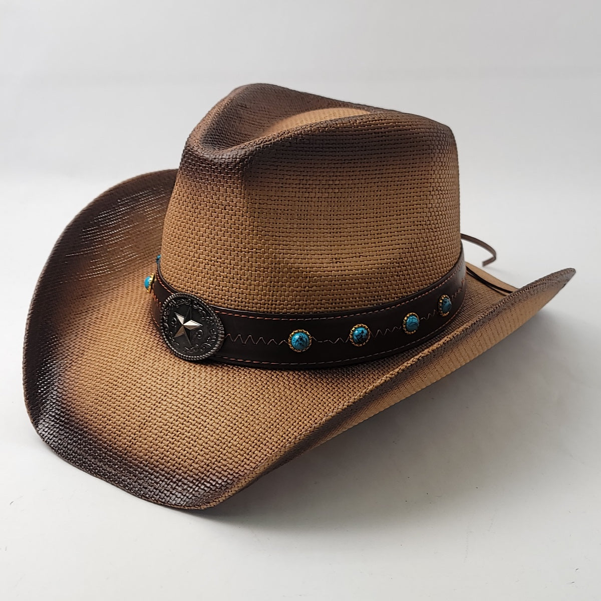 Natural Straw Cowboy Hat - ST097BR, Brown