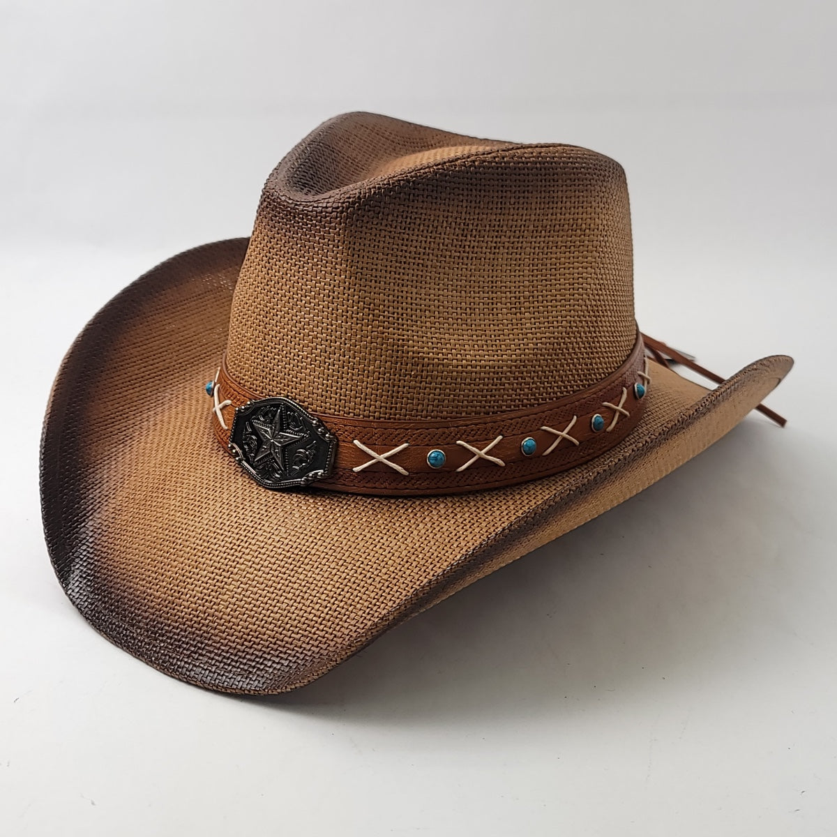 Natural Straw Cowboy Hat - ST100BR, Brown