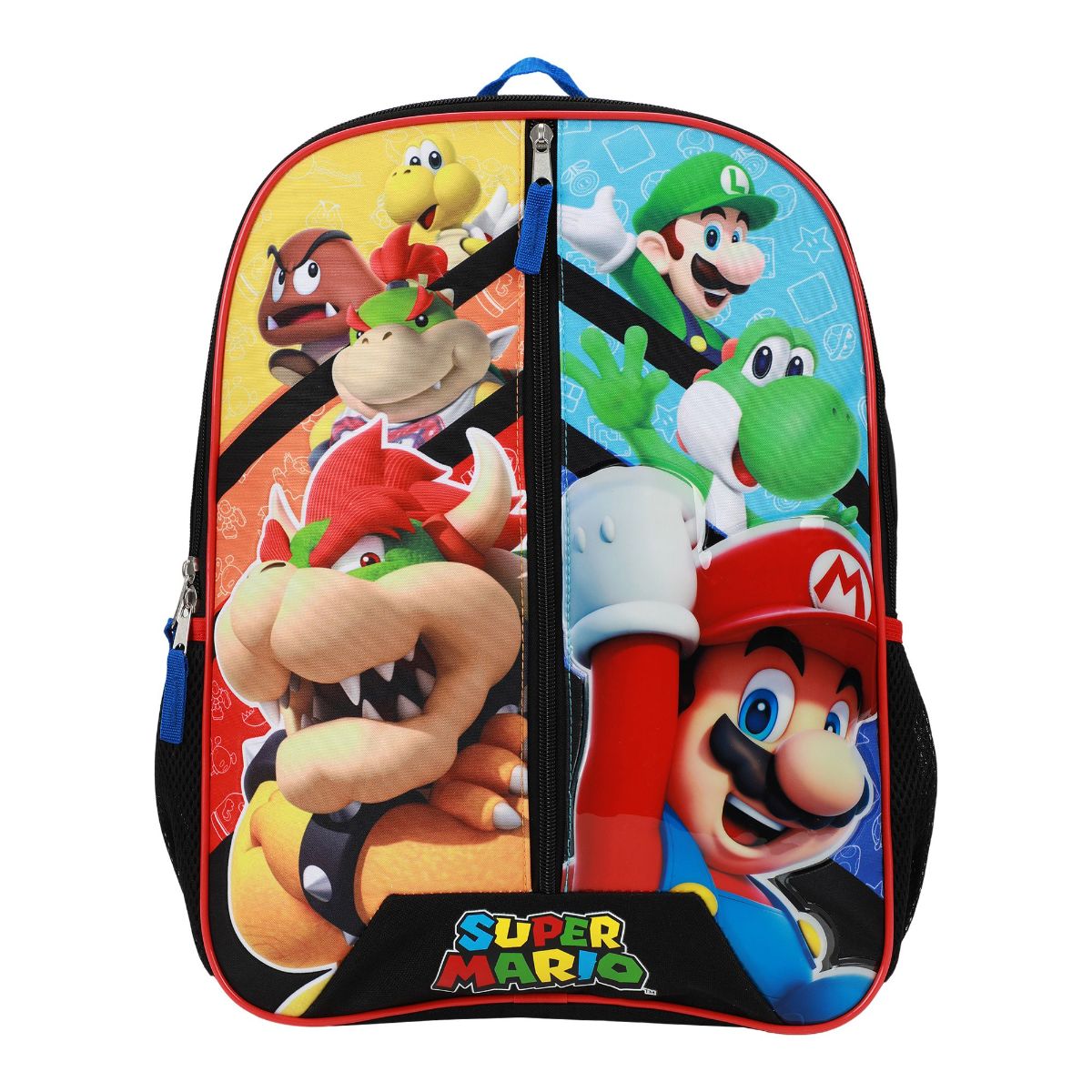 Super Mario 16" Backpack - Let go go go, Black, Large 16in, 00SMB