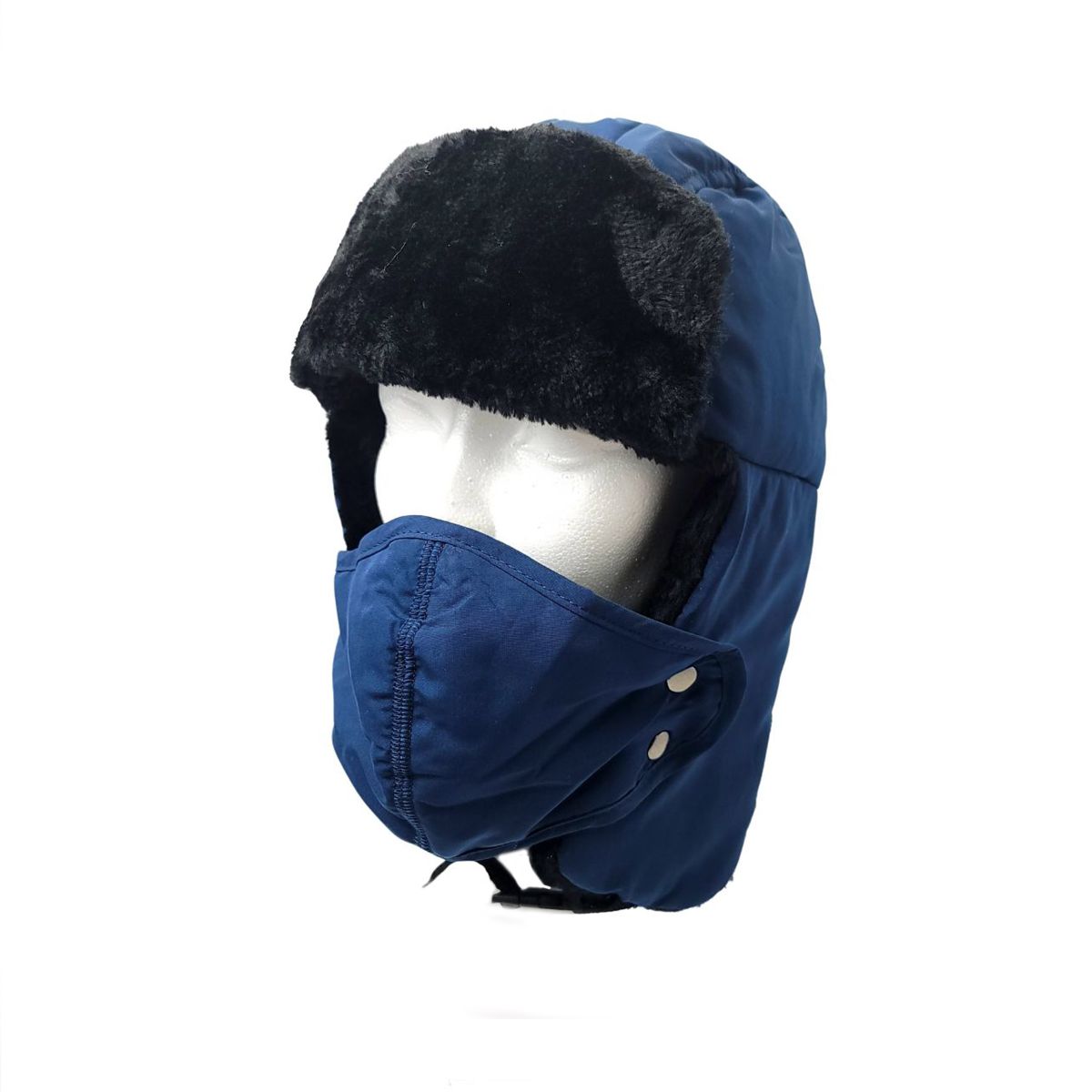 Trapper Hat- Short Fur with Detachable Mask - Multi-Coloured
