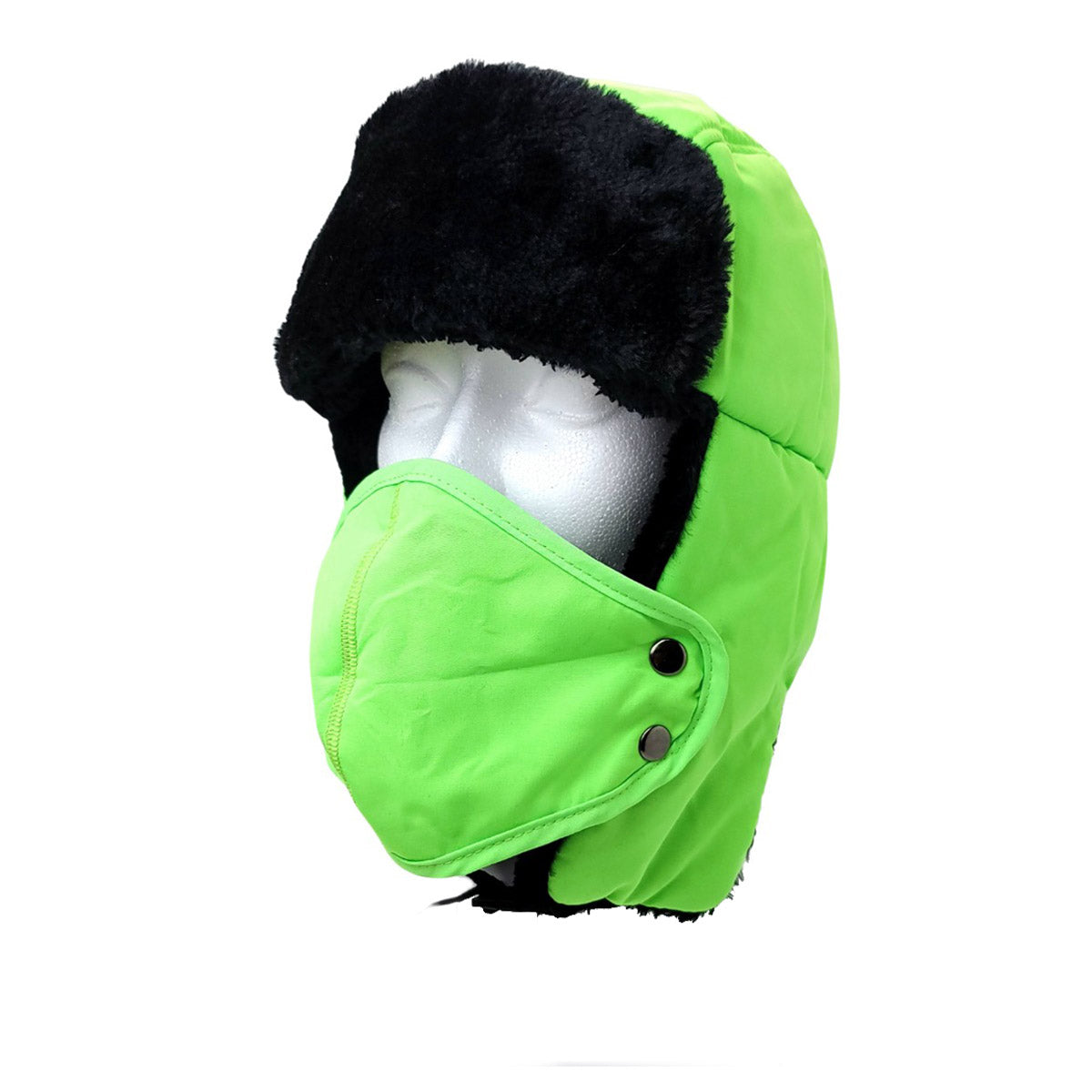 Trapper Hat- Short Fur with Detachable Mask - Multi-Coloured