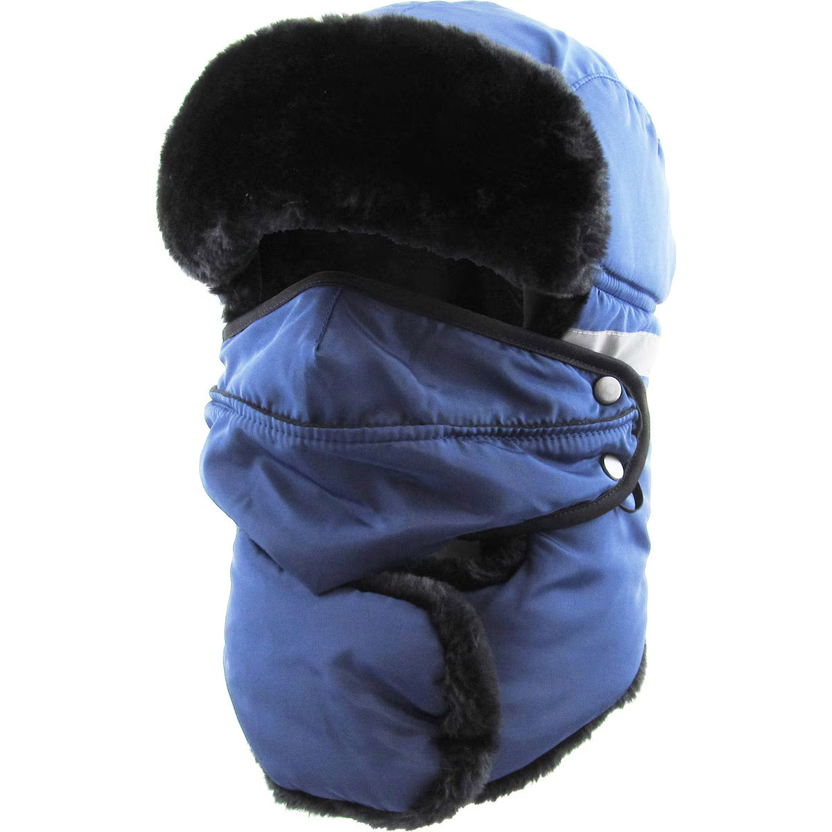 Trapper Hat - Heavy Duty with Mask & Neck Warmer, Reflective Strip - Multi-Coloured