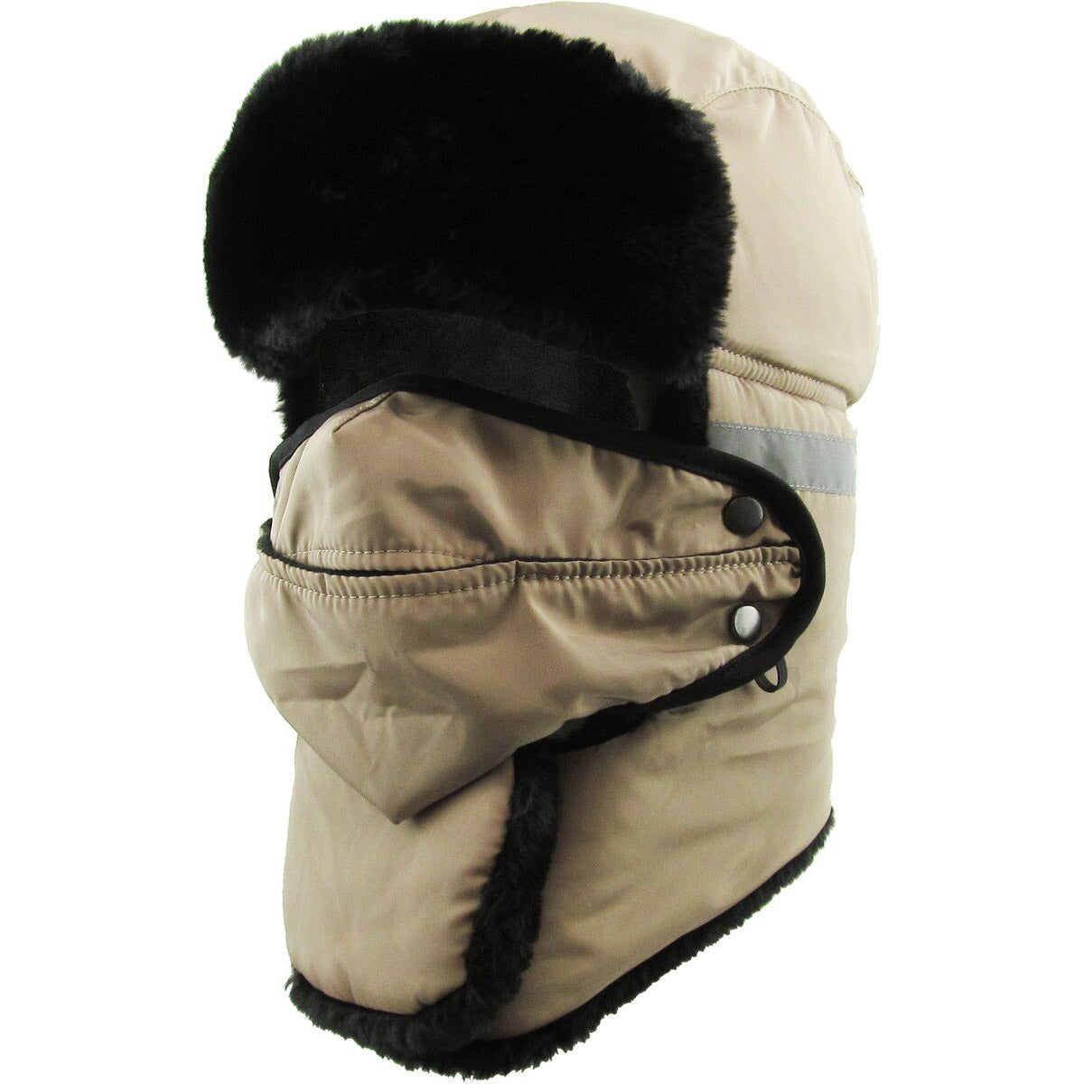 Trapper Hat - Heavy Duty with Mask & Neck Warmer, Reflective Strip - Multi-Coloured