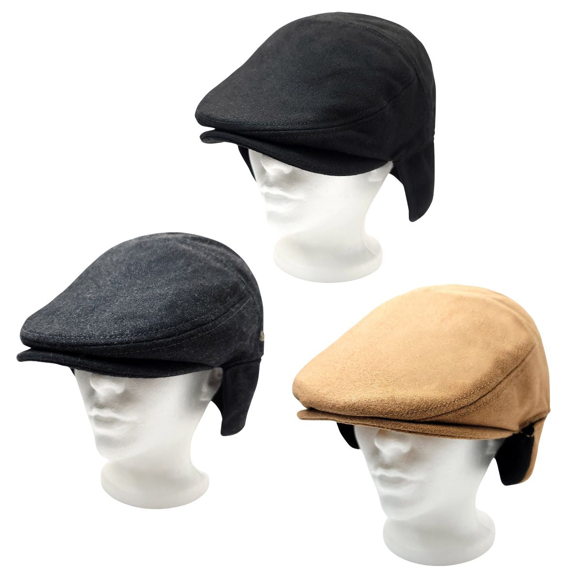 Wool Ivy Earflap Cap - IVE2342, 100% Wool, Solid Colour, 3 Sizes