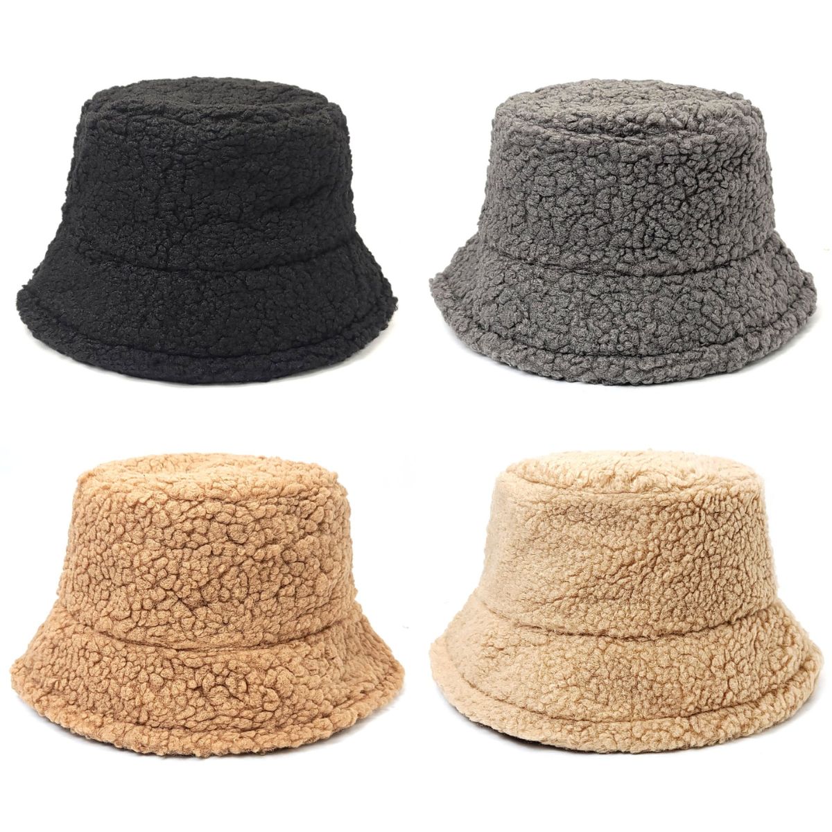 Sherpa Fleece Bucket Hat - Multi-Coloured