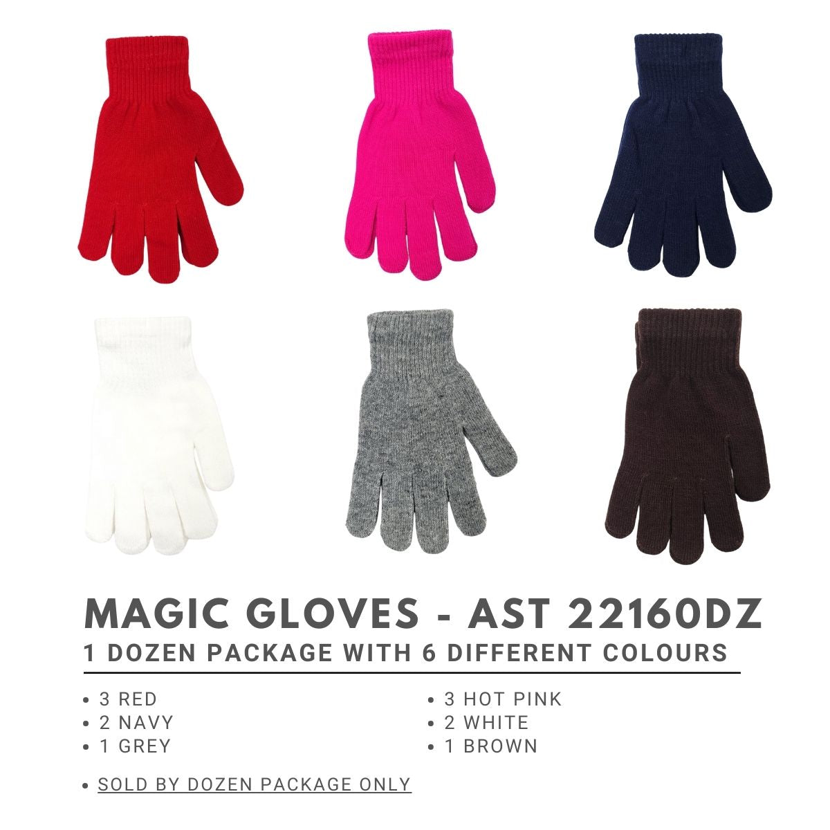 Magic Gloves - 16469AST, Assorted Colour Package