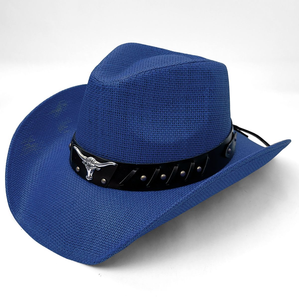 Natural Straw Cowboy Hat - ST090RL, Royal Blue