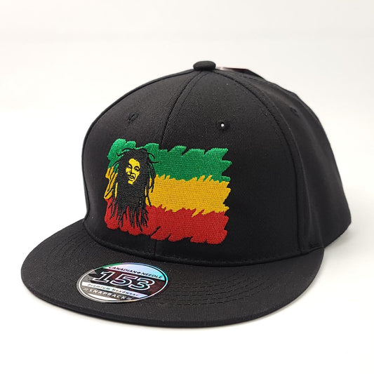 RASTS Singer Flat Bill, Snapback Cap - Black, Adjustable