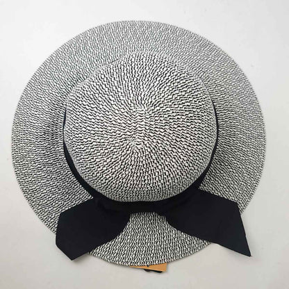 Floppy Hat - Round 3.5" Brim, Black & White, Adjustable