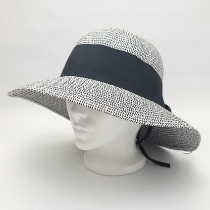 Floppy Hat - Round 3.5" Brim, Black & White, Adjustable