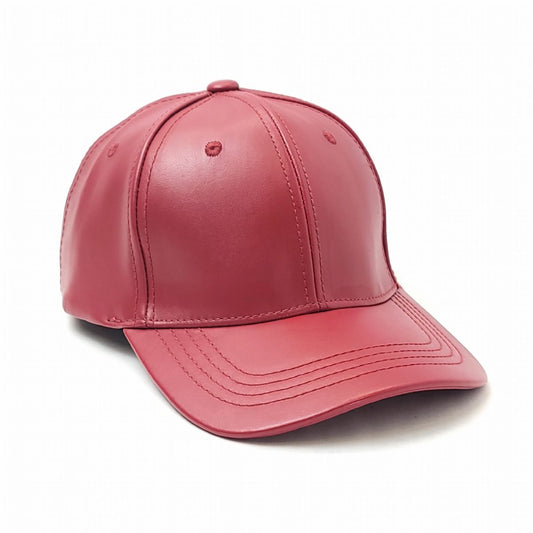 Plain PU Leather Cap - Solid Colours, OSFA