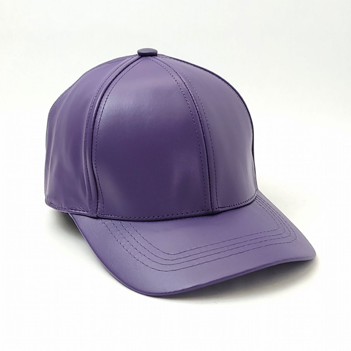 Plain Leather Baseball Cap - Solid Colours, OSFA, Made in USA