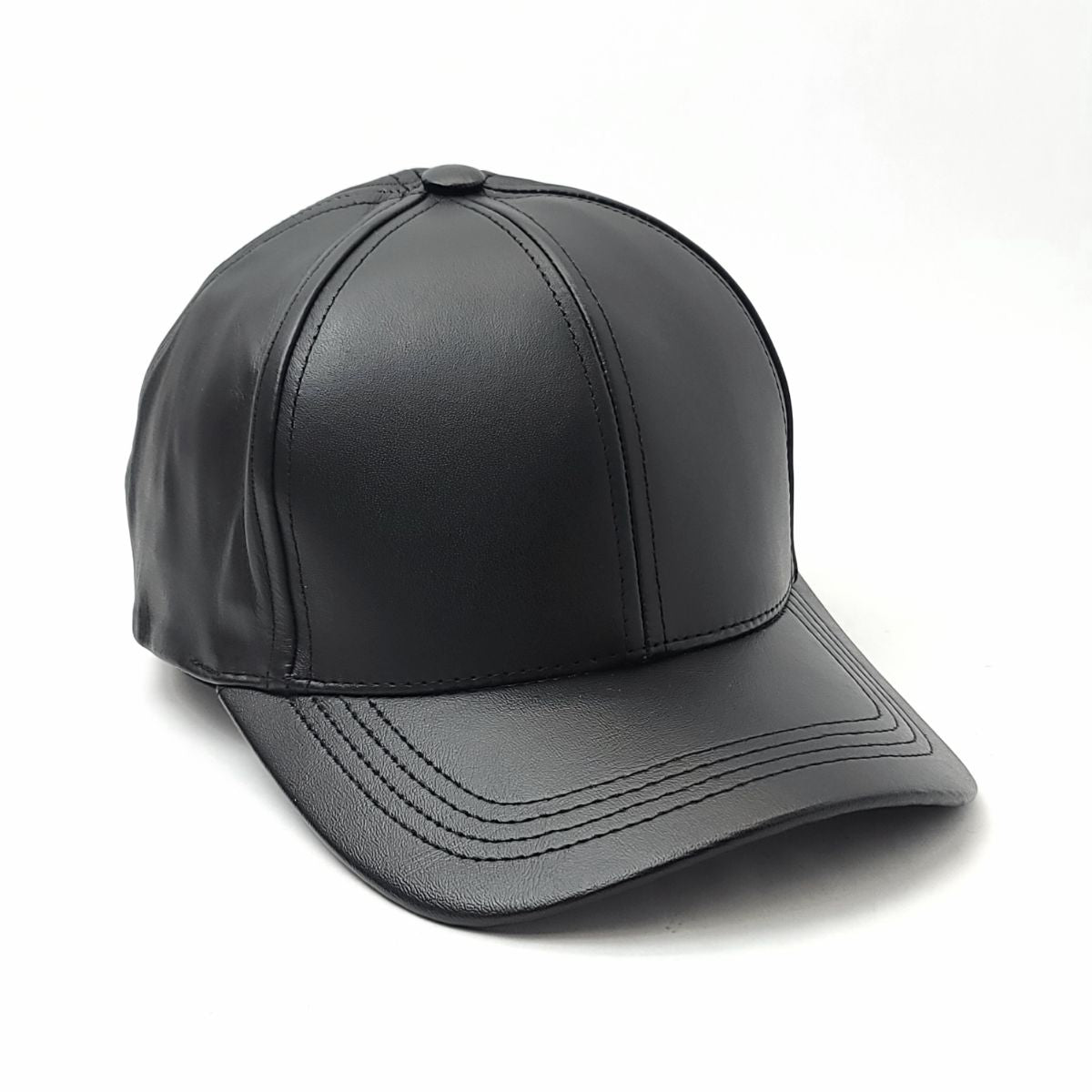 Plain Leather Baseball Cap - Solid Colours, OSFA, Made in USA