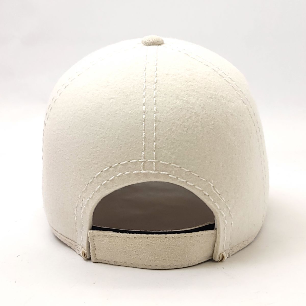 Wool Felt Cap - Velcro Closure, OSFA, White