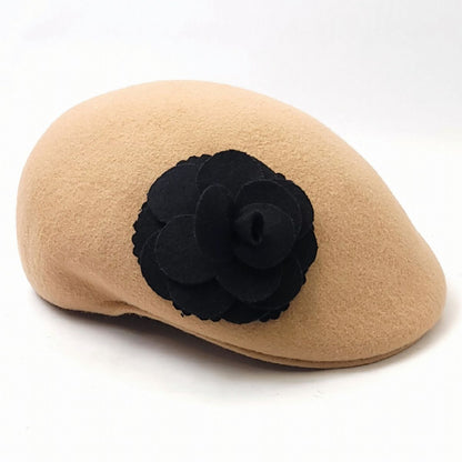 Wool Felt Ivy -SS01, Khaki with Flower, OSFA