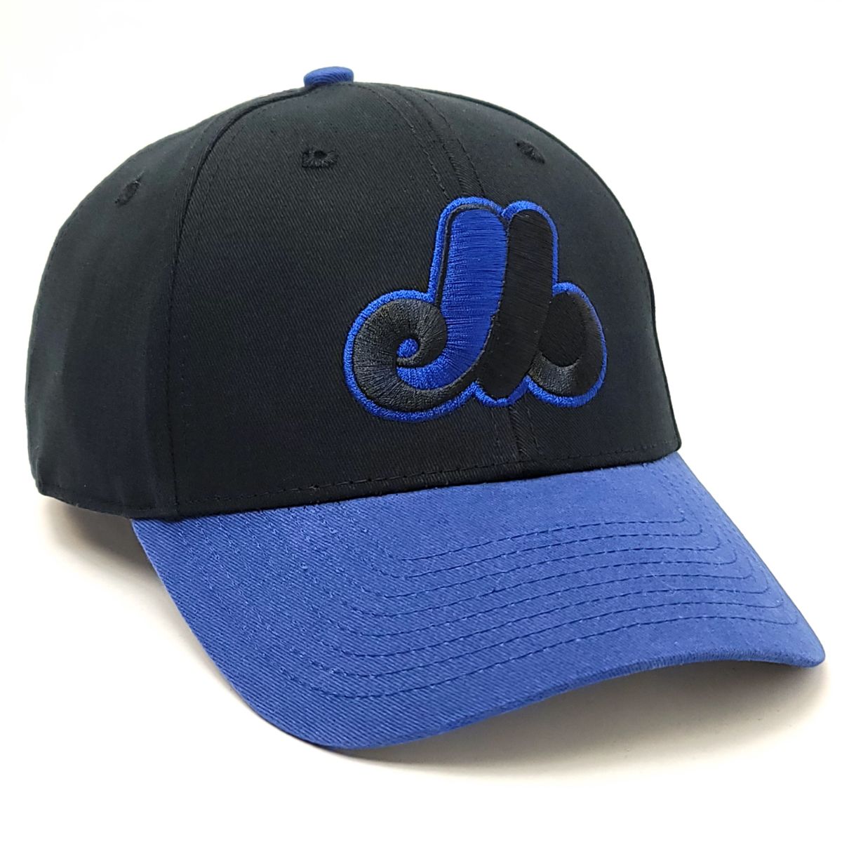 Montreal Expos Cap -BSBK2TOS, Basic, Black & Royal 2 Tone, Adjustable