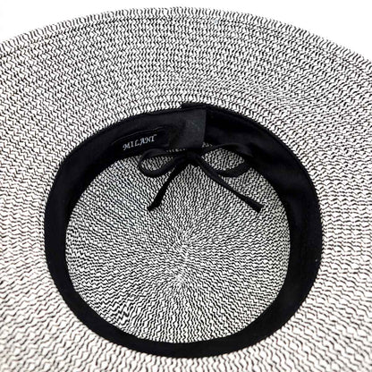 Floppy Hat - Round 3.5" Brim, Black & White, Adjustable