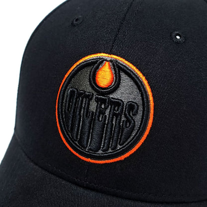 Edmonton Oilers Cap - BBBSBK, Black, Adjustable Velcro Closure