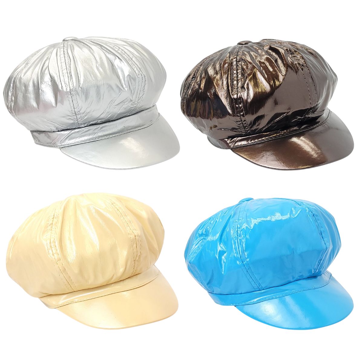 Newsboy Hat - PU Vinyl, Multi-Coloured