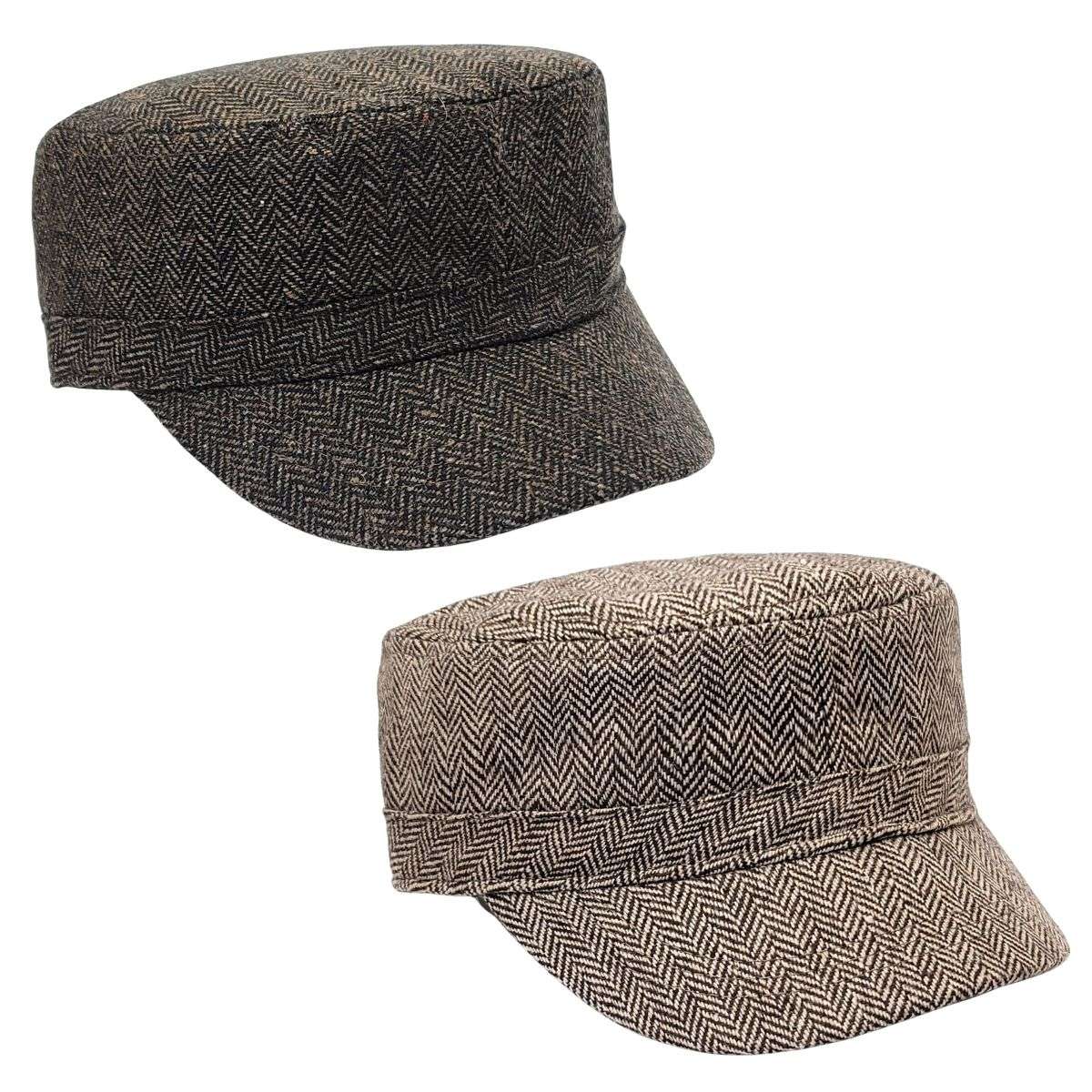 Cadet Cap - Herringbone 9693, Dark Brown & Brown, Velcro