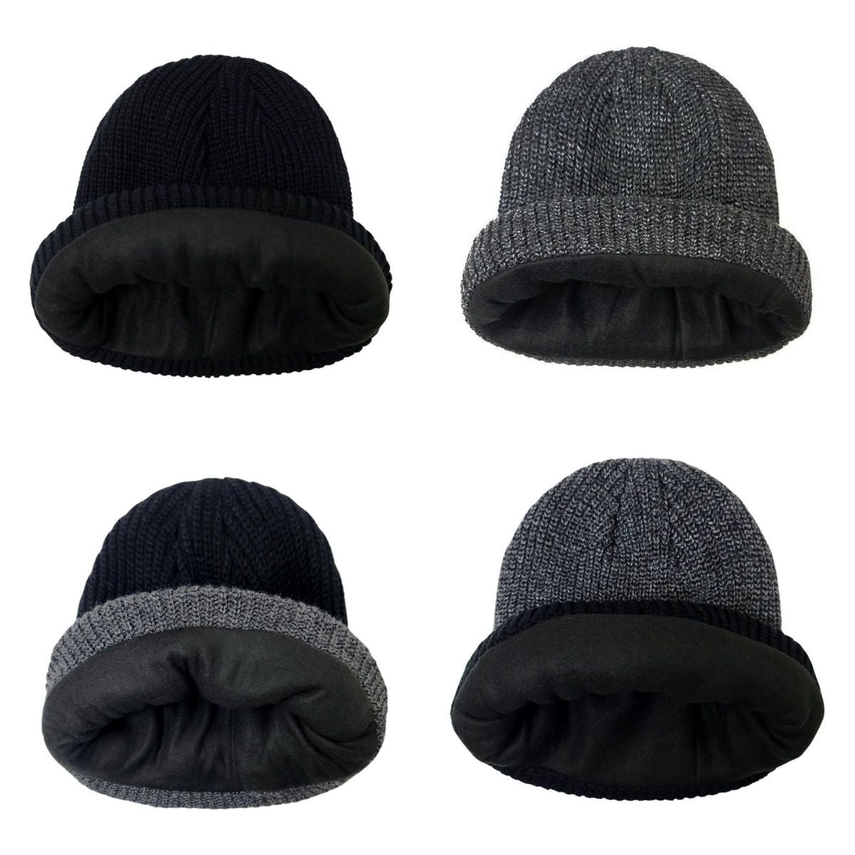 3M Thinsulate Knit Toque - Lining, Black & Grey, #189