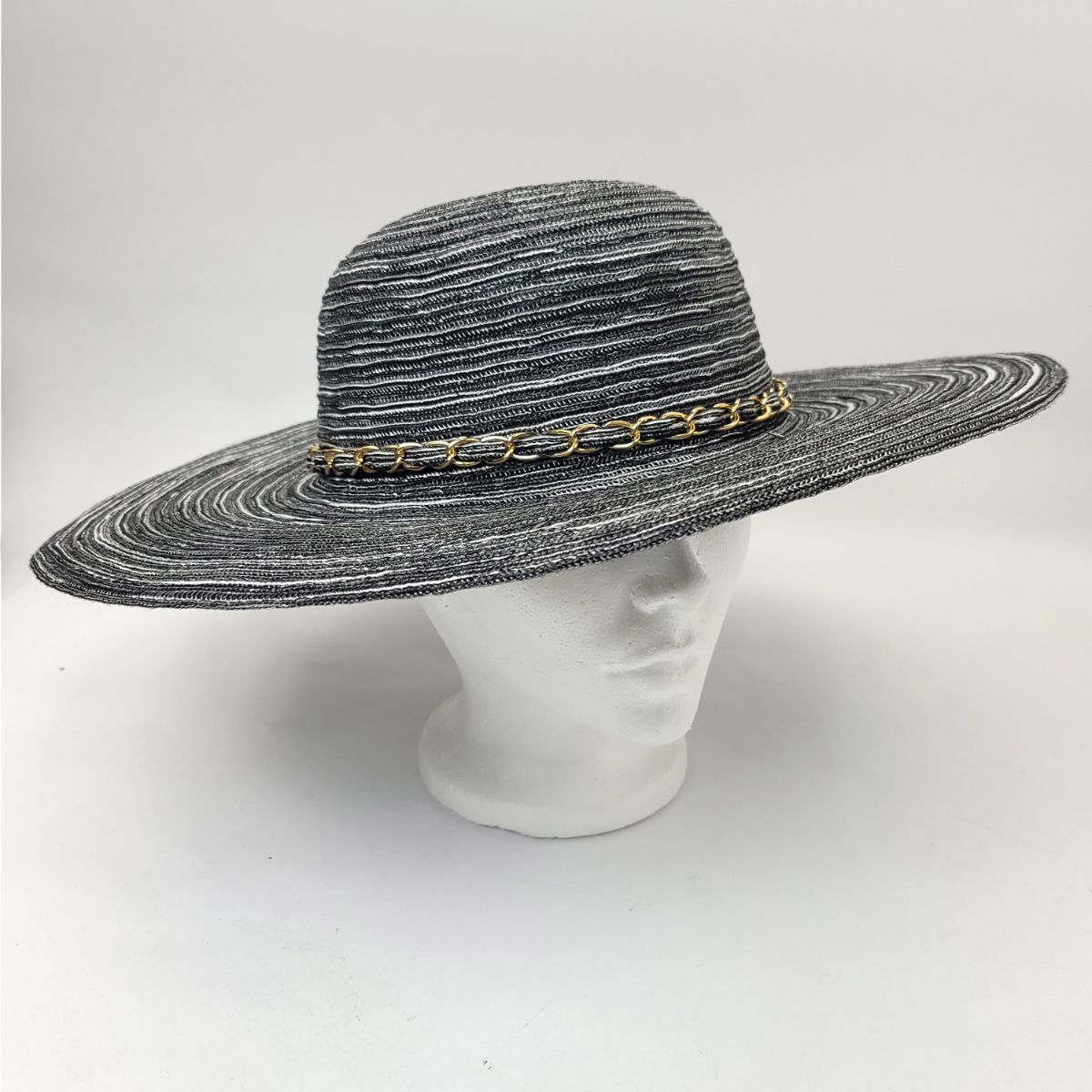 Wide Brim Ladies Hat - BB0039, Chain Band, Multi-Coloured, Adjustable