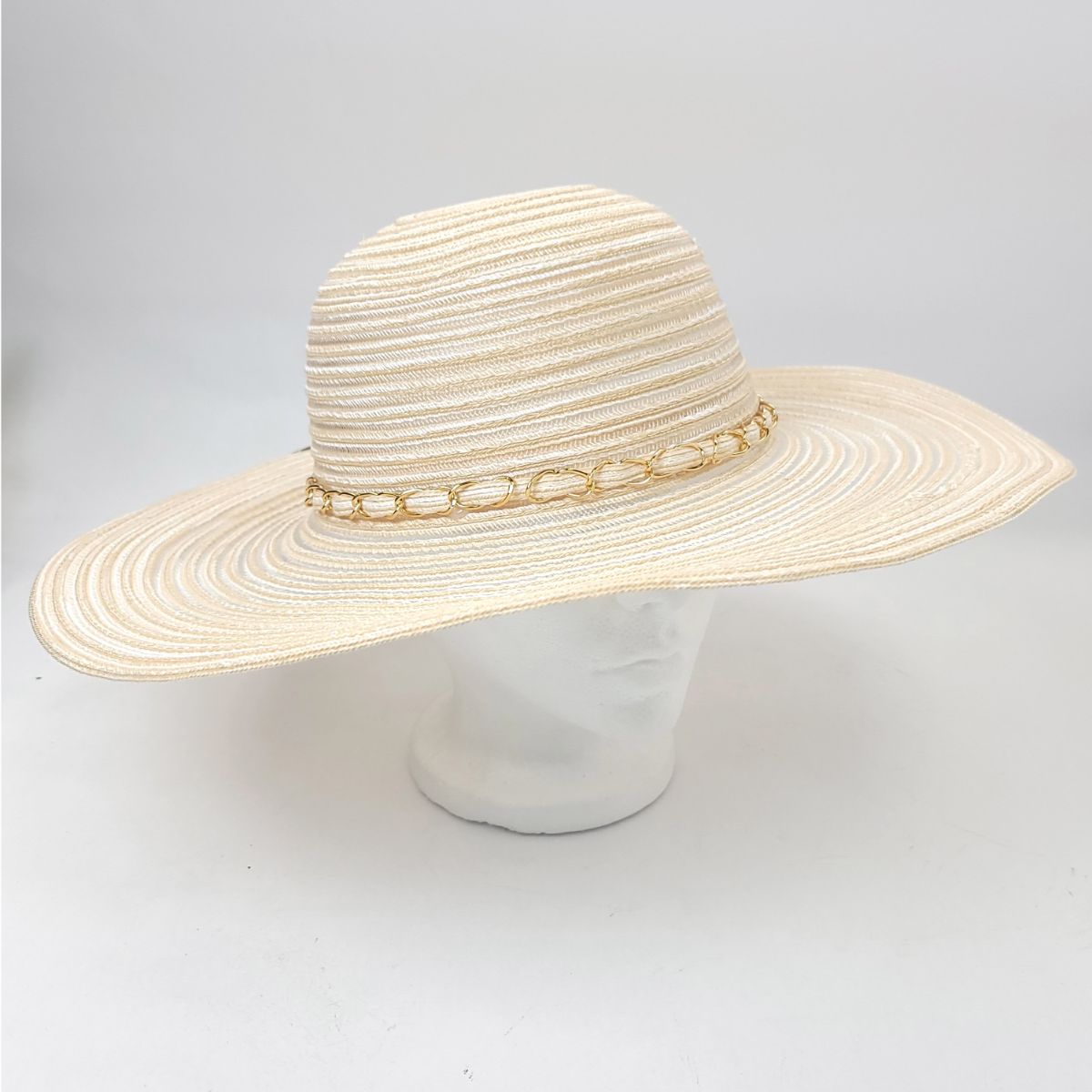 Wide Brim Ladies Hat - BB0039, Chain Band, Multi-Coloured, Adjustable