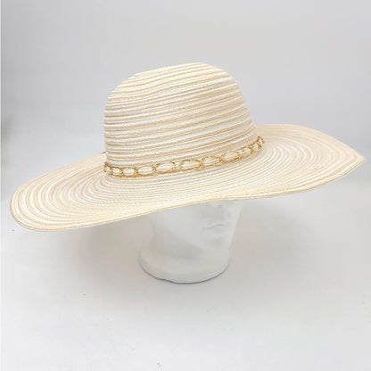 Wide Brim Ladies Hat - BB0039, Chain Band, Multi-Coloured, Adjustable