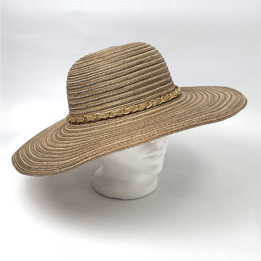 Wide Brim Ladies Hat - BB0039, Chain Band, Multi-Coloured, Adjustable