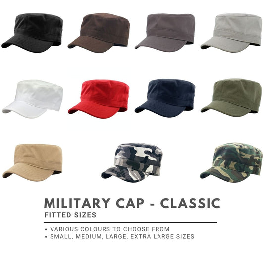 Military Cap - Classic, Multi-Coloured, Fitted