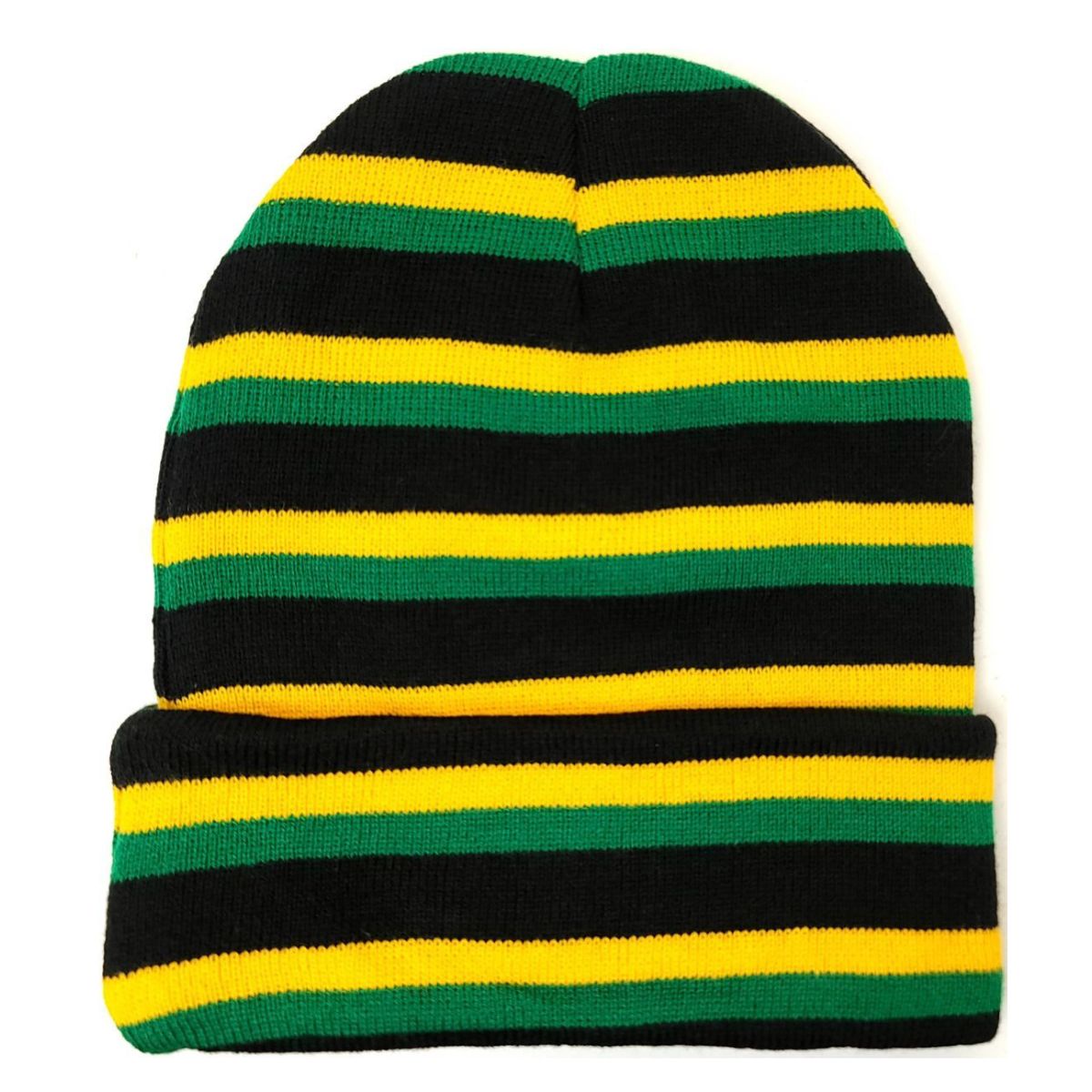 Plain Toque - Rasta Stripes Pattern,  with Cuff [$4.25/pc] [$48.00/dz]