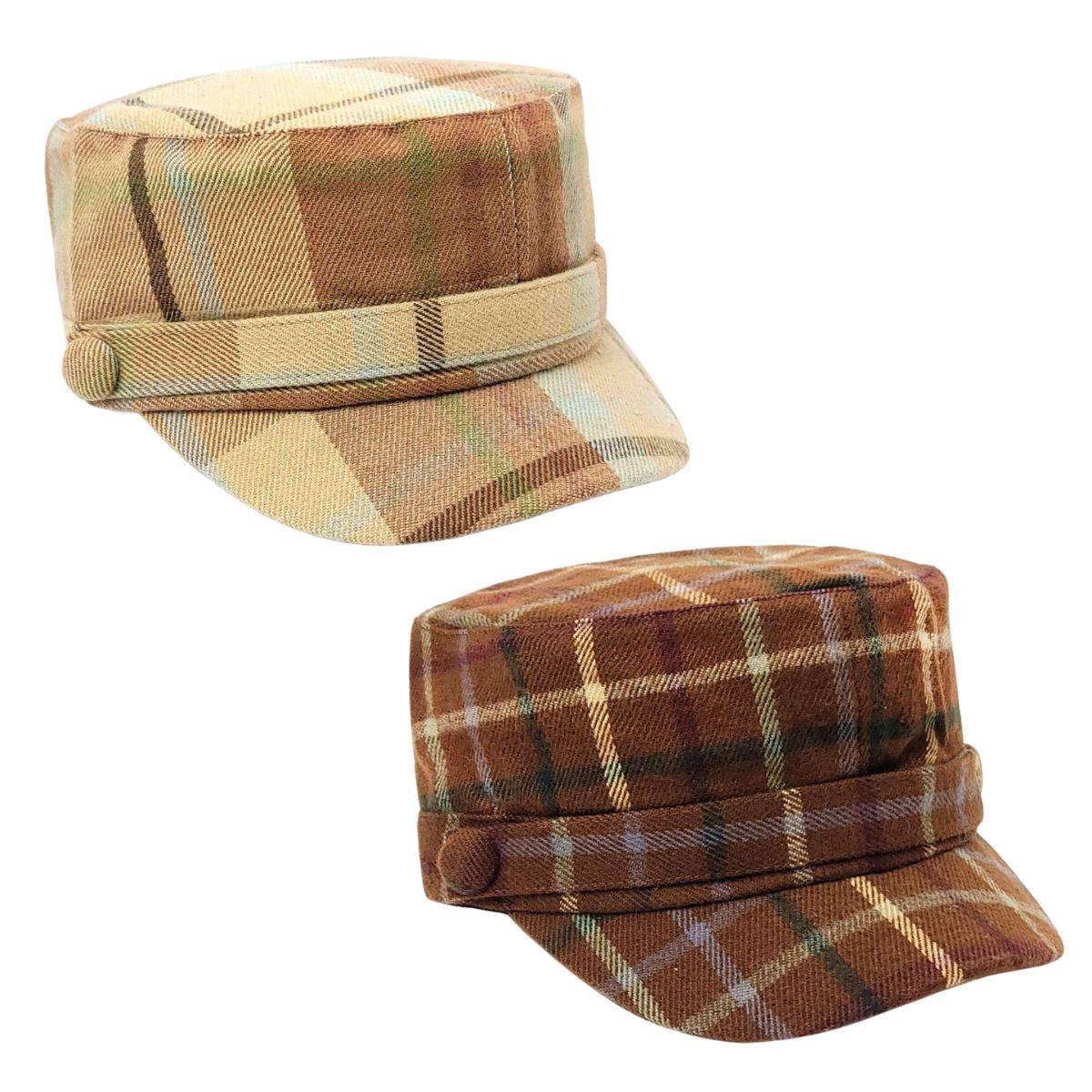 Cadet Cap -G8016, Plaid Pattern,