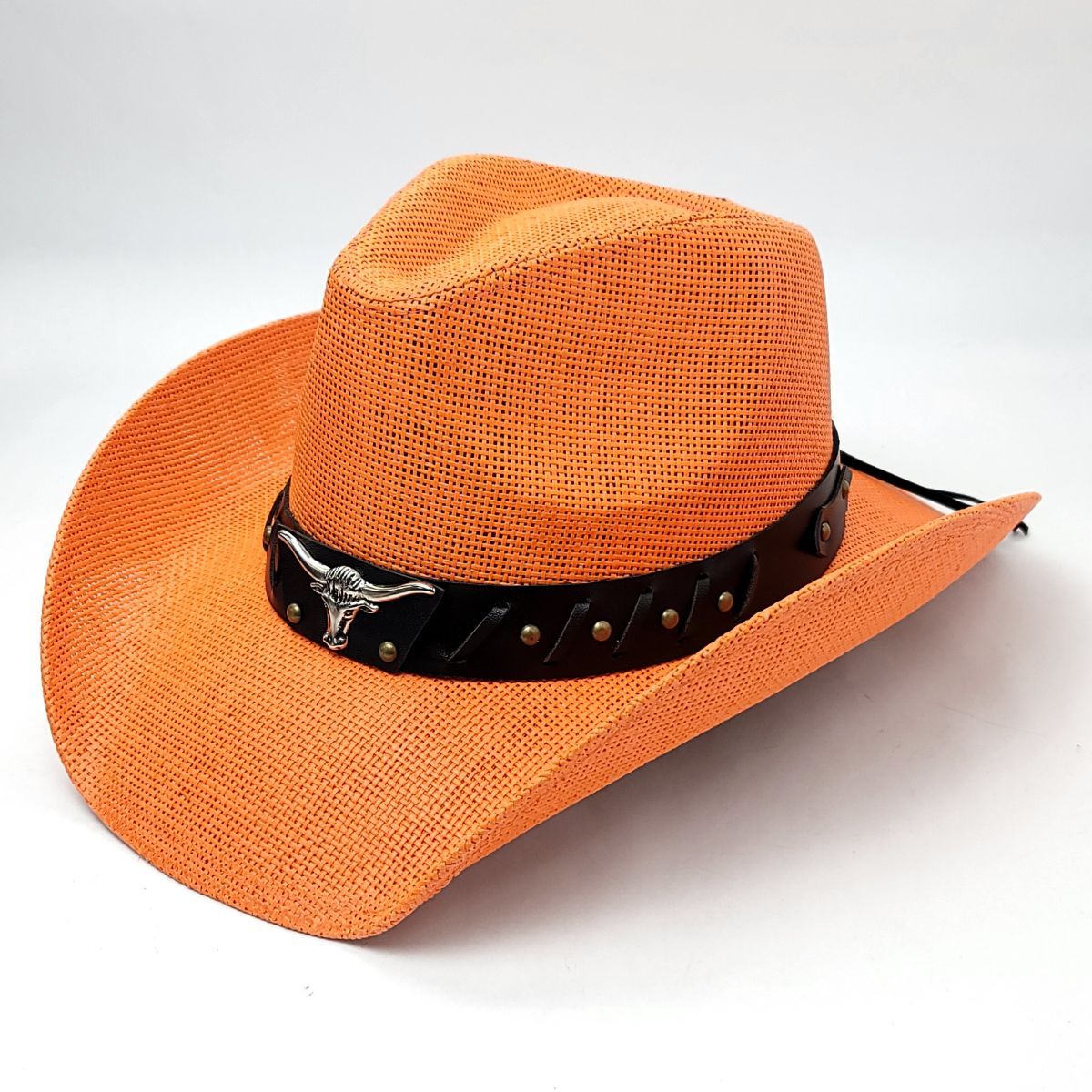 Natural Straw Cowboy Hat - ST090OR, Orange
