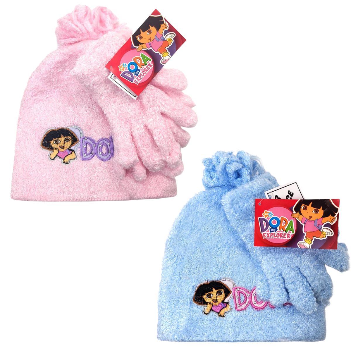 Youth - Dora the Explorer, 2pcs set, Winter Pom Beanie & Gloves set