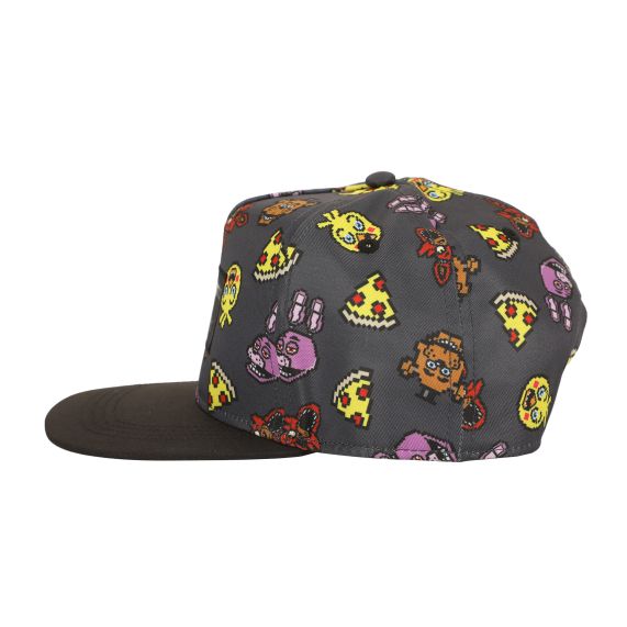 Five Nights At Freddy's - Characters & Pizza All-Over Print Hat, Y2FNF, Youth