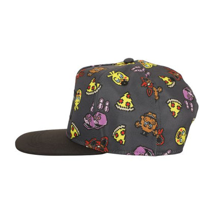 Five Nights At Freddy's - Characters & Pizza All-Over Print Hat, Y2FNF, Youth