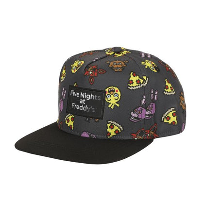 Five Nights At Freddy's - Characters & Pizza All-Over Print Hat, Y2FNF, Youth