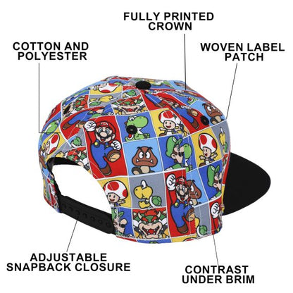 Super Mario Bros - Favorite Characters Snapback Hat, ZSSMB, Youth
