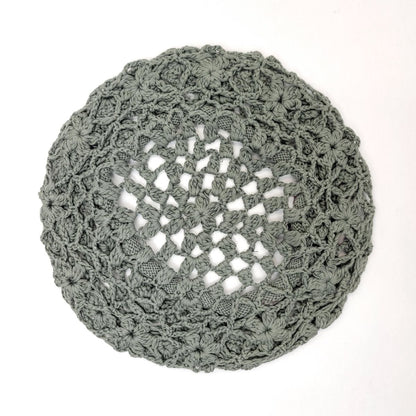 Knitted Beret, Brown & Sage, OSFA