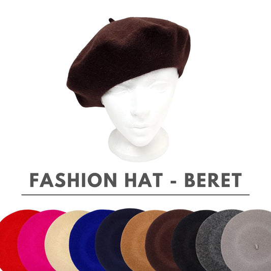 Fashion Hat - Beret, Multi-Coloured, OSFA