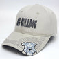 "Big Bulldog" Logo Fitted Cap, Light Grey & Red