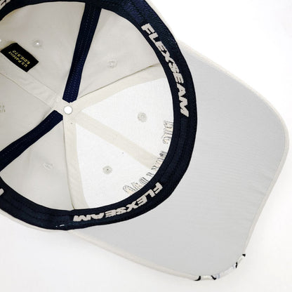 "Big Bulldog" Logo Fitted Cap, Light Grey & Red