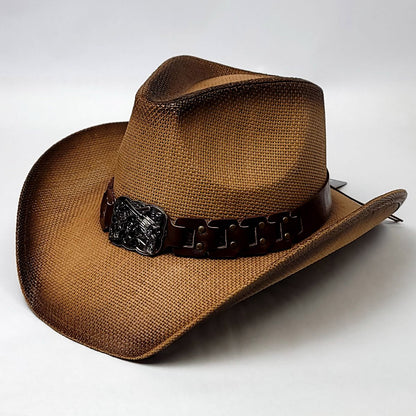 Natural Straw Cowboy Hat - STGUNBR, Brown