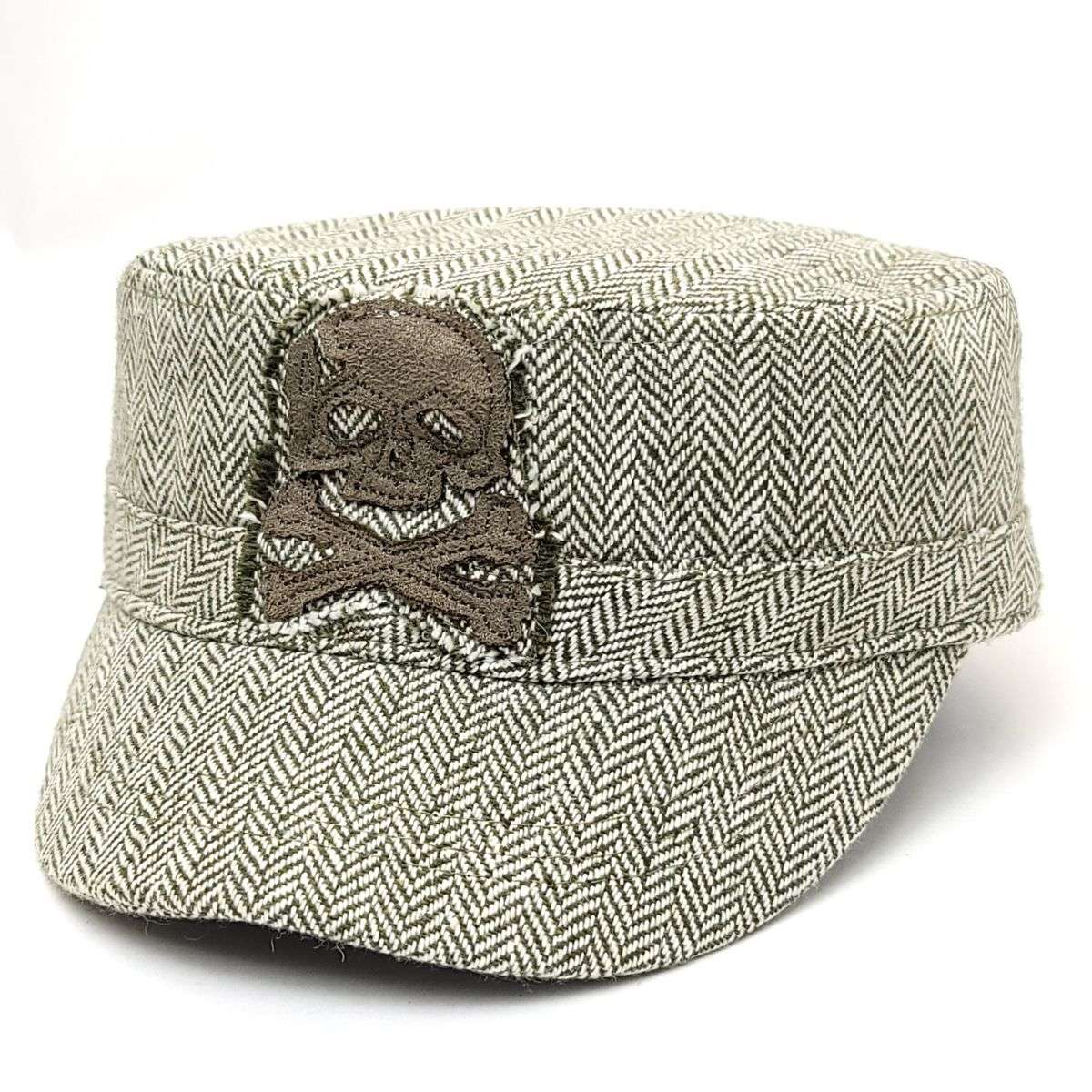 Cadet Cap - 9695, Herringbone, Olive, Velcro