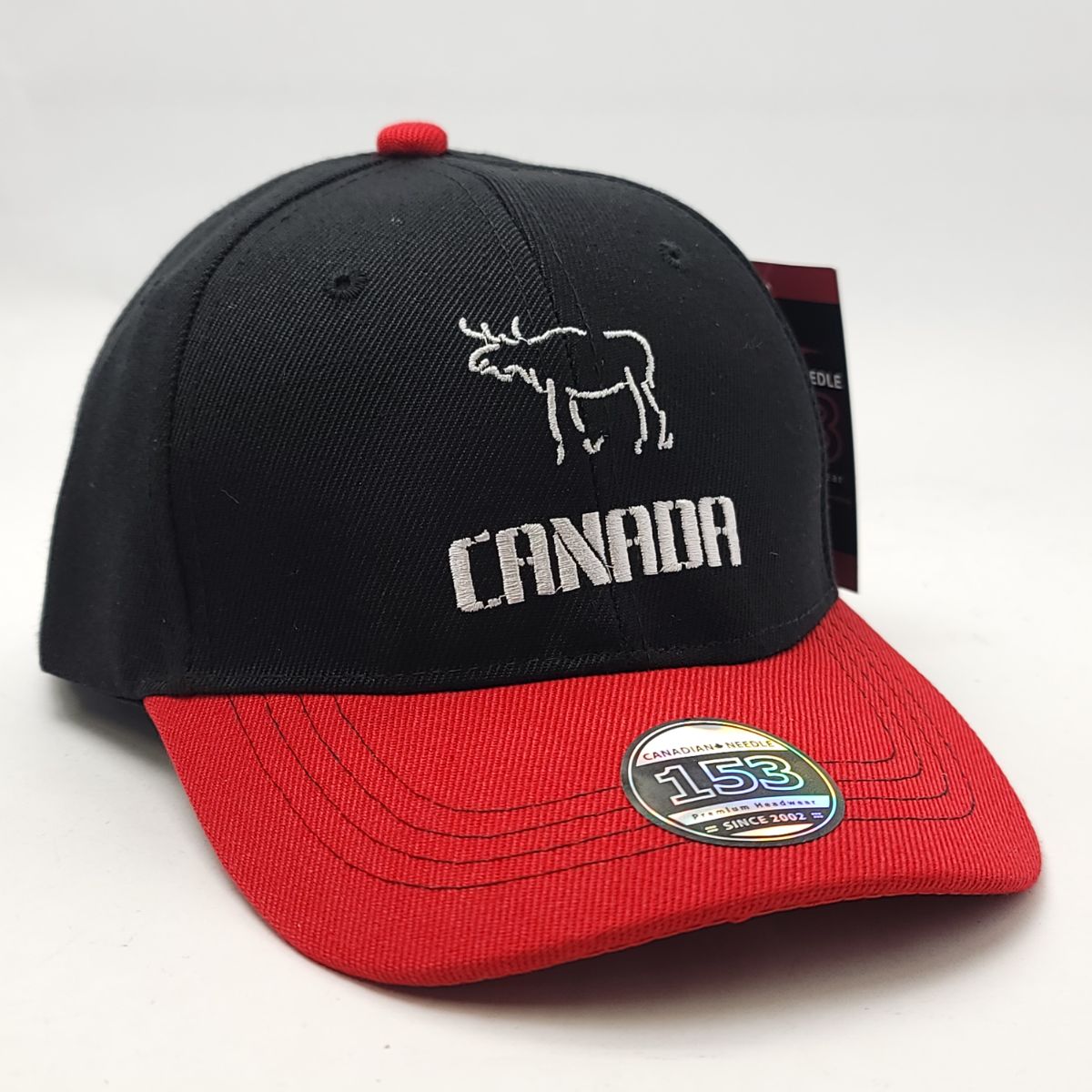 Simple Moose Cap - Black & Red 2 Tone, Adjustable