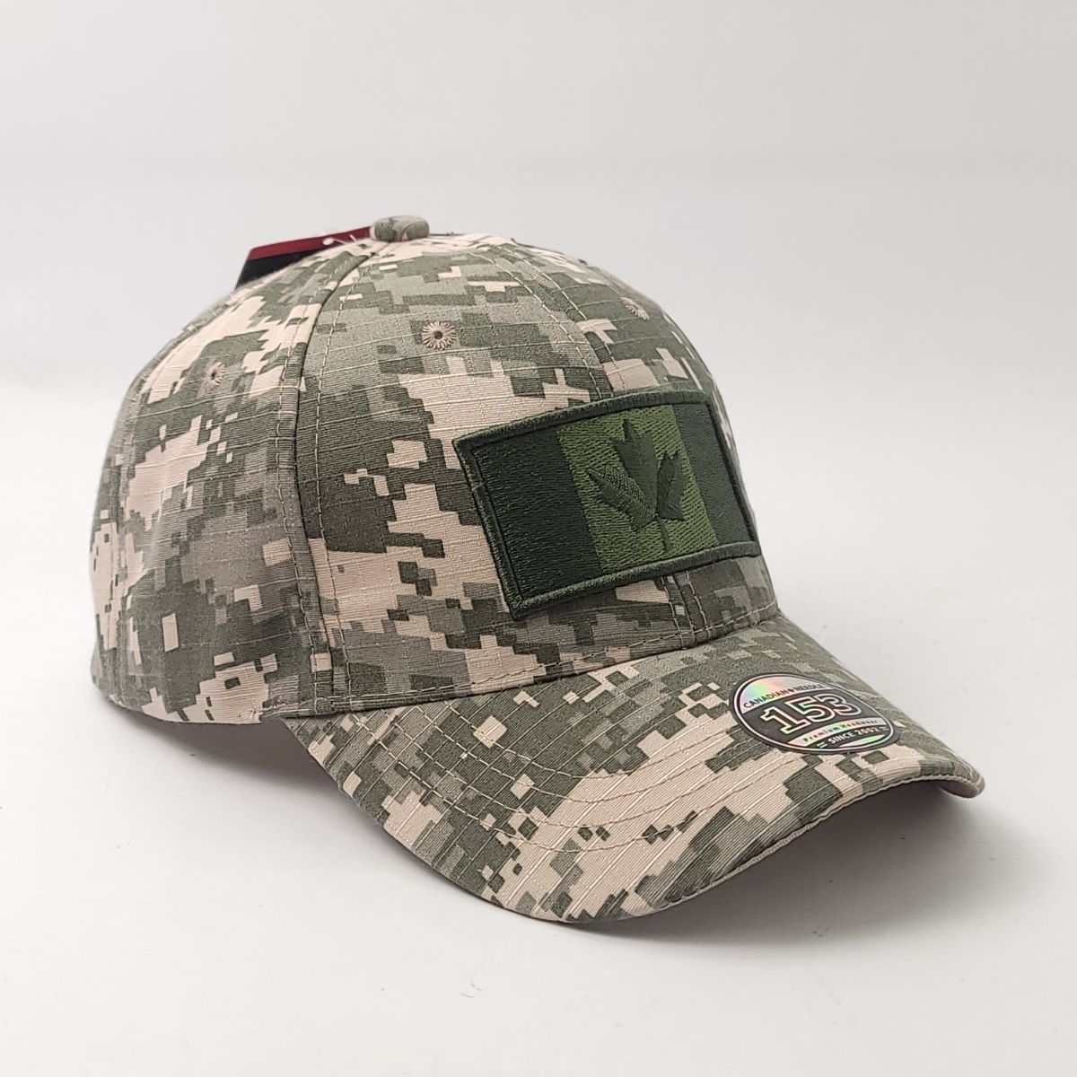 Canada Flag Cap - Digital Green Camo with Army Green Flag Logo, Adjustable